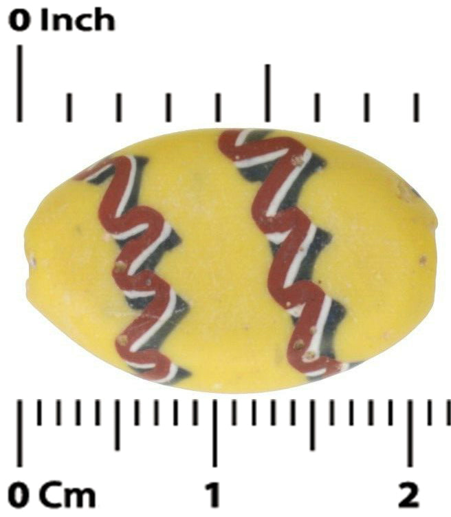 Antique Tabular "Fancy" Venetian Glass Trade Bead With Trail Decoration - alternate view