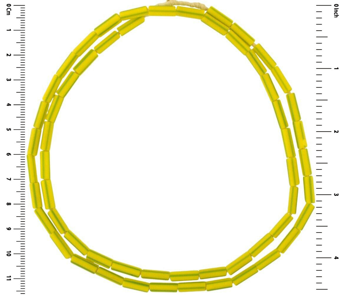 Old Venetian Striped Small Cylindrical Seed Beads • 3‑4 mm Trade Strand