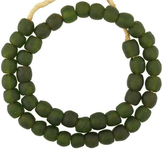 Translucent Bottle Glass Beads - Recycled African Trade Beads - alternate view