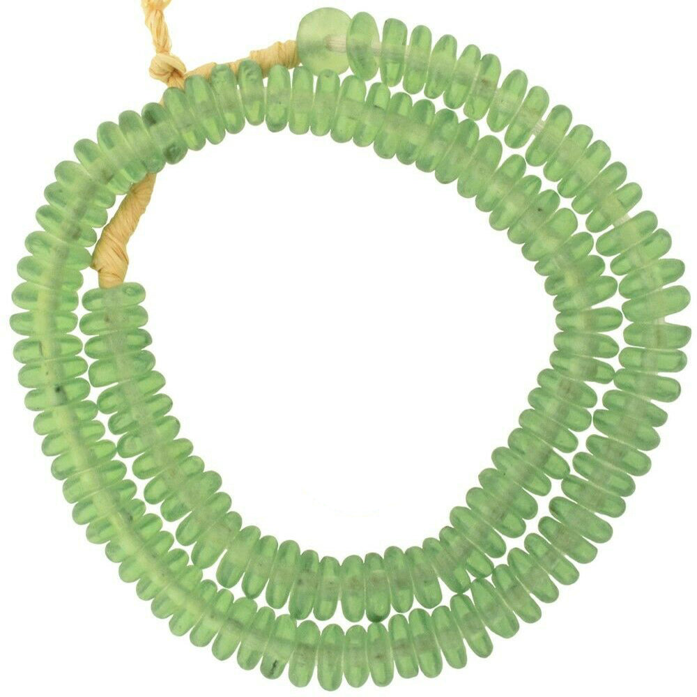 Krobo Recycled Glass Beads Handmade African Trade Translucent Disks Spacers