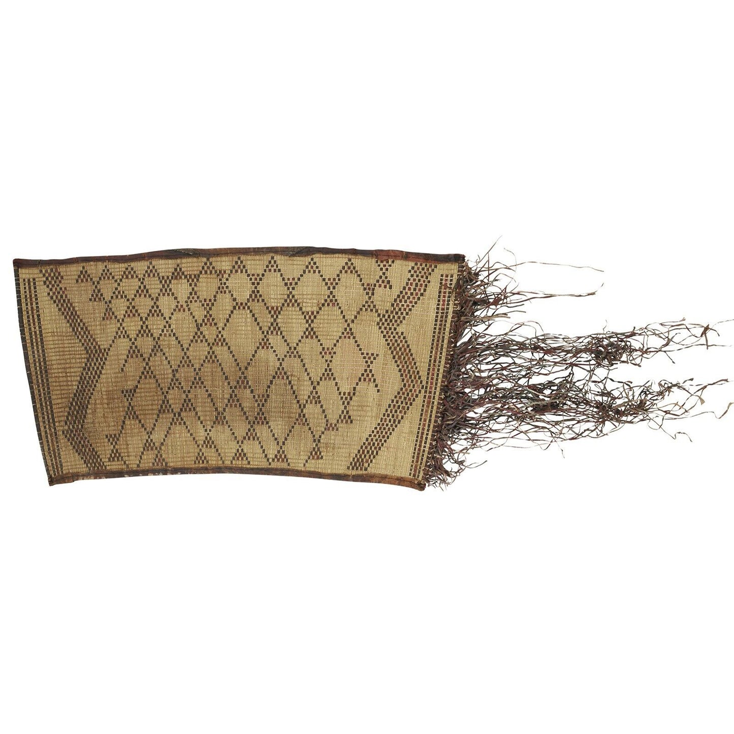 African Tuareg woven straw leather carpet mat Niger Sahara - Tribalgh