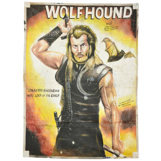 African movie poster Ghana wall art hand painted WOLFHOUND - Tribalgh