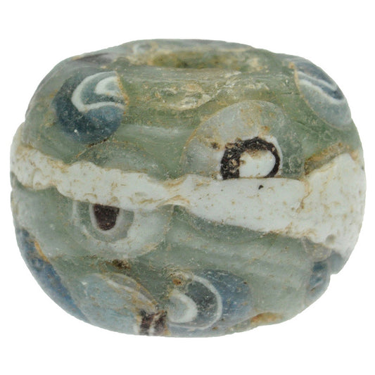 Old Islamic Mosaic Glass Bead 1200 Ad - Fustat Banded Trade Bead - alternate view