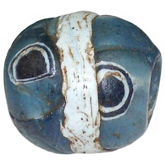 Rare 12Th Century Fustat Mosaic Glass Bead - Banded Islamic Bead - alternate view