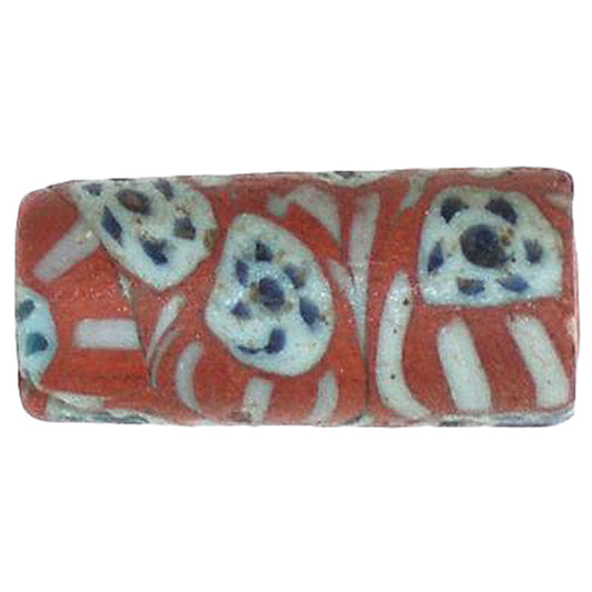 Rare Antique Islamic Mosaic Glass Trade Bead | Fustat, Egypt 15X7Mm - alternate view