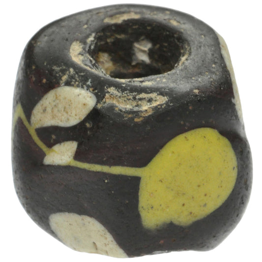Rare Antique Black Yellow & White Islamic "Eye" Glass Bead | Fustat - alternate view
