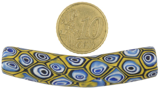 Antique Large Elbow Millefiori Venetian Glass Trade Bead, African Trade - alternate view