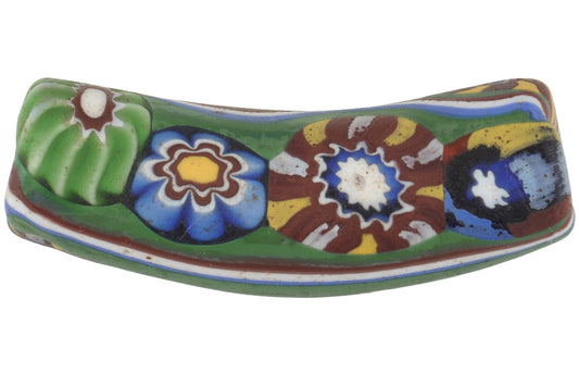Rare Antique Multimurrine Elbow Millefiori Venetian Trade Bead 35X11Mm - alternate view