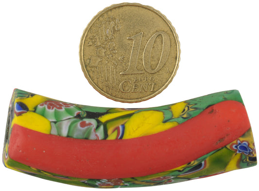 Antique Large Venetian Millefiori Elbow Trade Bead - African Glass Bead - alternate view