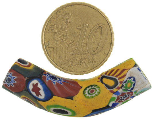 Rare Large Venetian Multimurrine Millefiori Mosaic Glass Trade Bead - Antique African Trade - alternate view