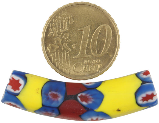 Rare Antique Venetian Banded Elbow Millefiori African Trade Bead - 38Mm - alternate view