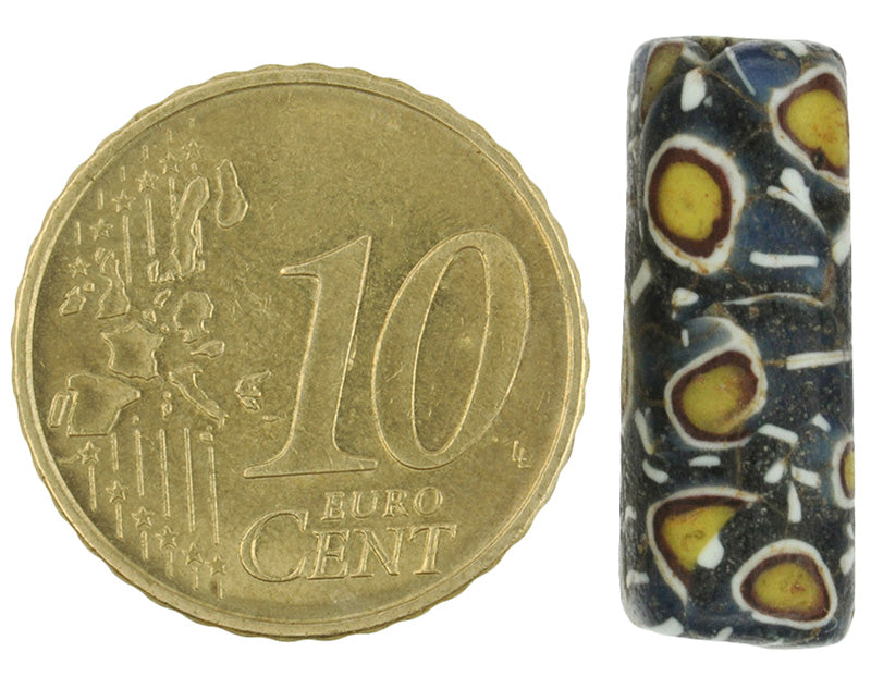 Islamic Period Rectangular Mosaic Glass Bead - Fustat C.1200 - close-up
