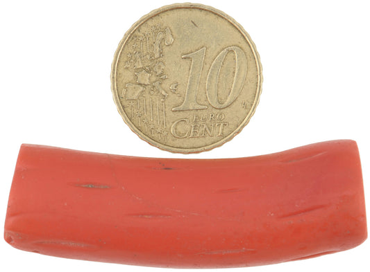 Rare Red Venetian Wound Glass Trade Bead Imitating Red Coral, 45Mm - alternate view