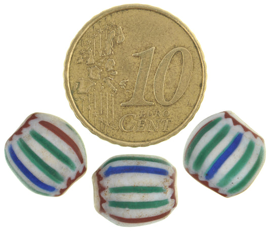 Rare Tabular 4-Layer Chevron Beads - 12 Stripes, 11X10X7Mm - alternate view