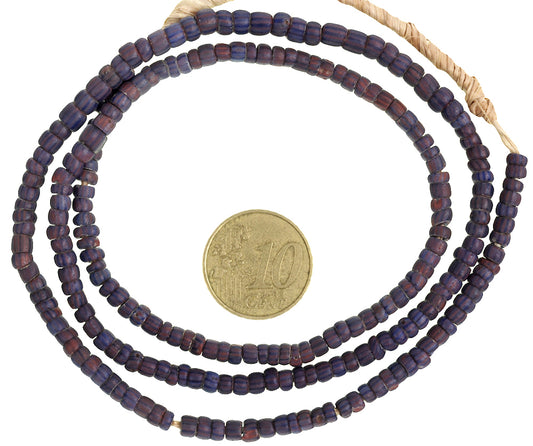 Rare Awale Tiny Chevron Beads Strand - Antique 4Mm, 22" Long - alternate view