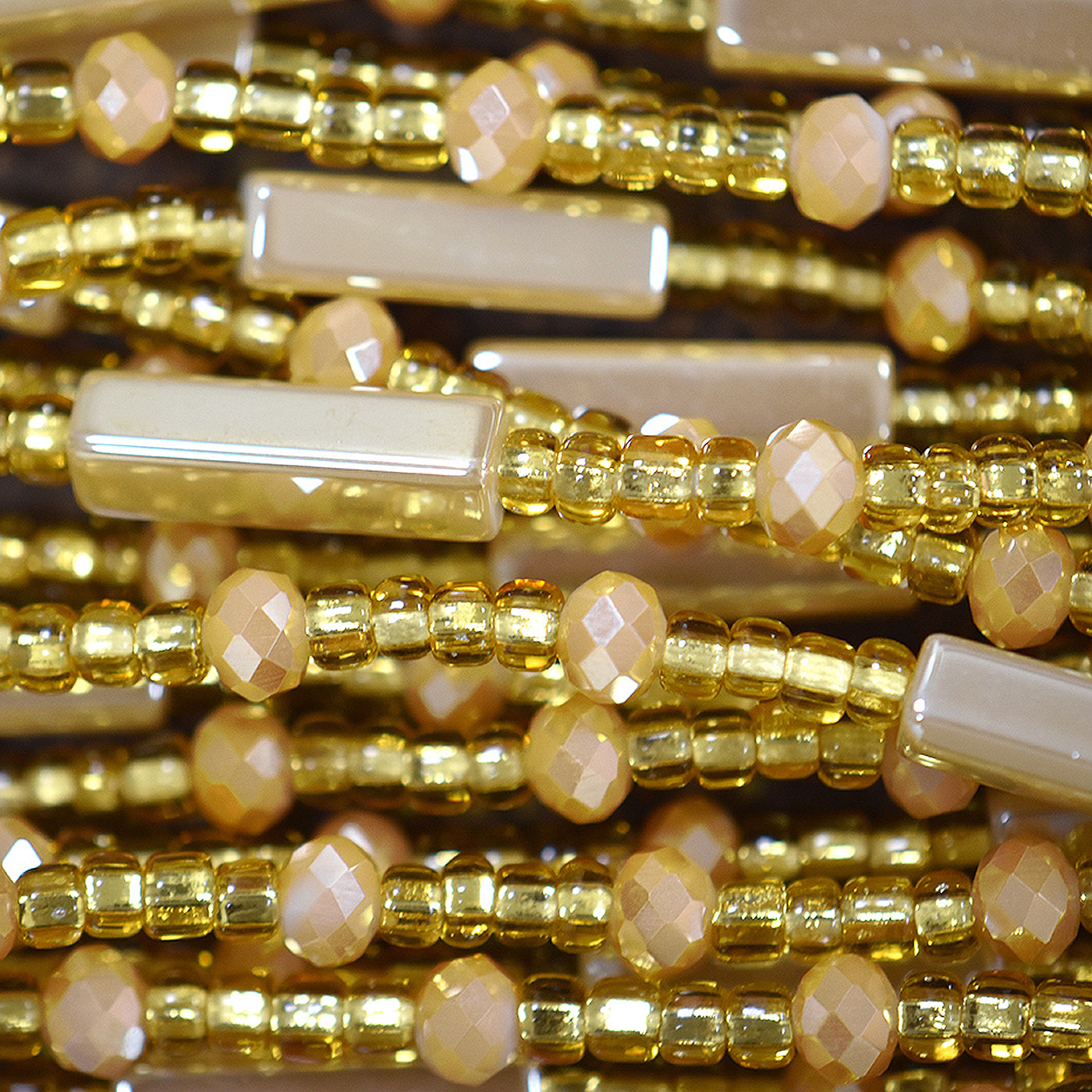 Golden Glow African Waist Beads – Handmade Body & Belly Jewelry - Details
