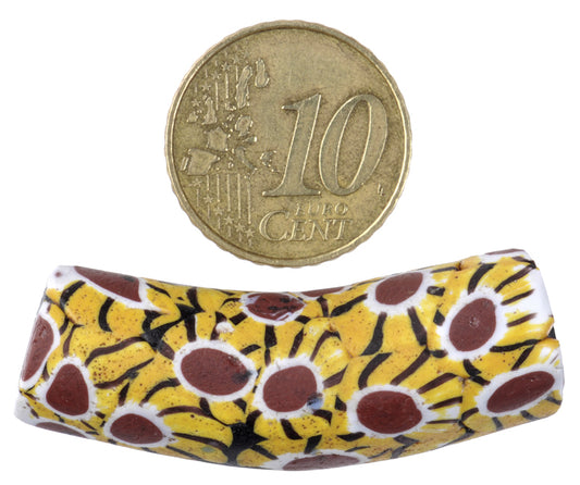 Antique Venetian Elbow Millefiori Mosaic Glass Trade Bead 42X13Mm - alternate view