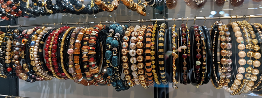 Beaded Hoop Earrings African trade beads Tribalgh