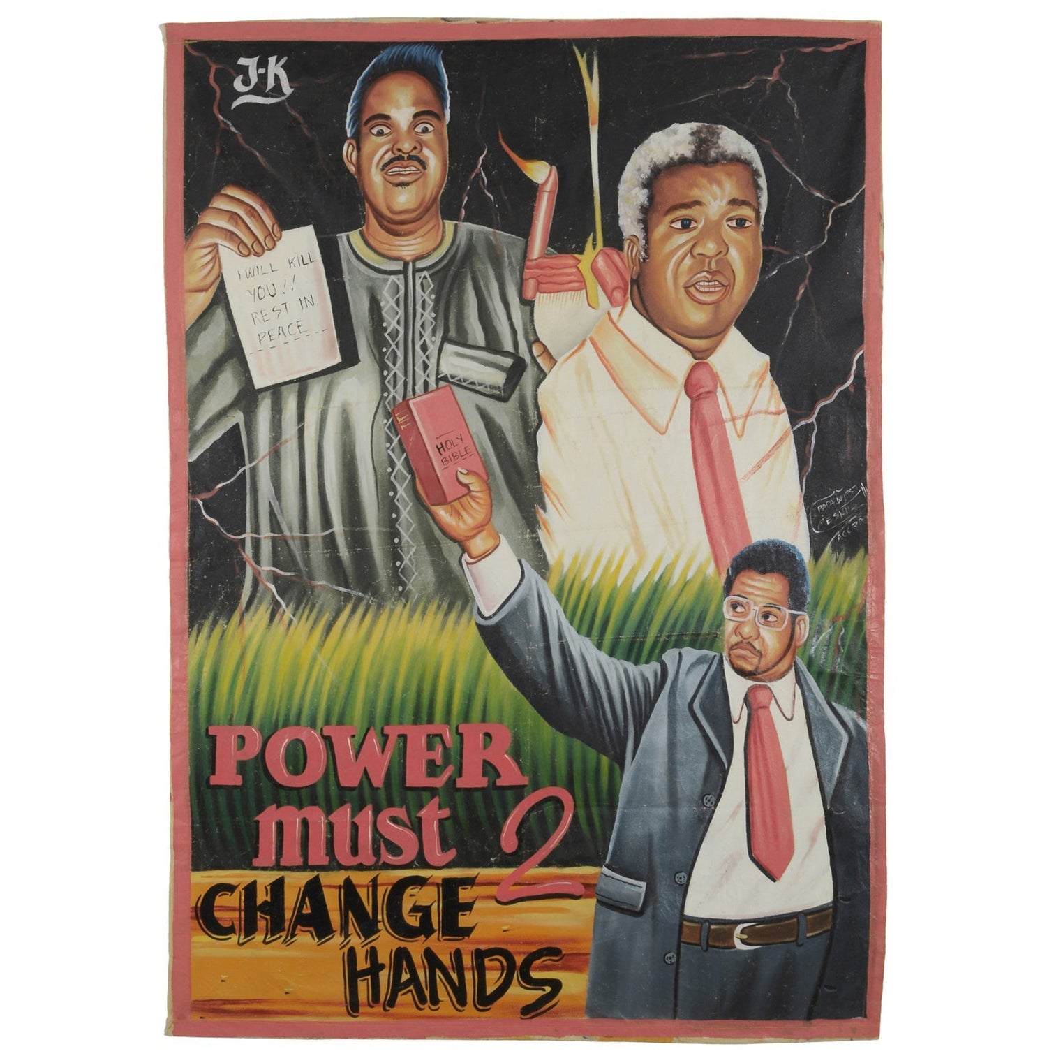 Carteles de películas de Ghana Póster africano pintado a mano en África occidental