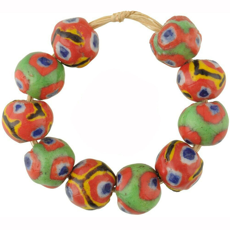 Kiffa glass beads from Mauritania. Handmade African trade beads.