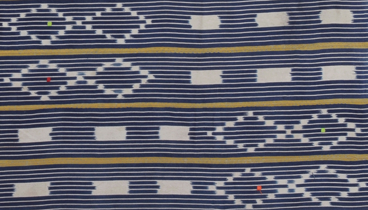 Vintage Baule Cloth From Ivory Coast - African Handwoven Elegance Wall Decor - close-up