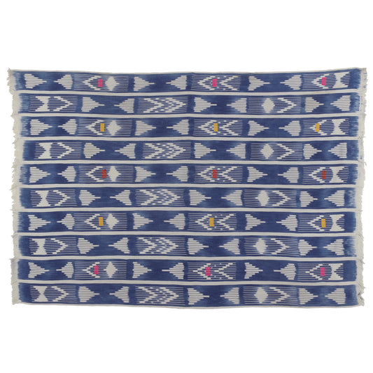 Vintage Handwoven Baule Cloth – Ivory Coast Textile, 58½″×40″
