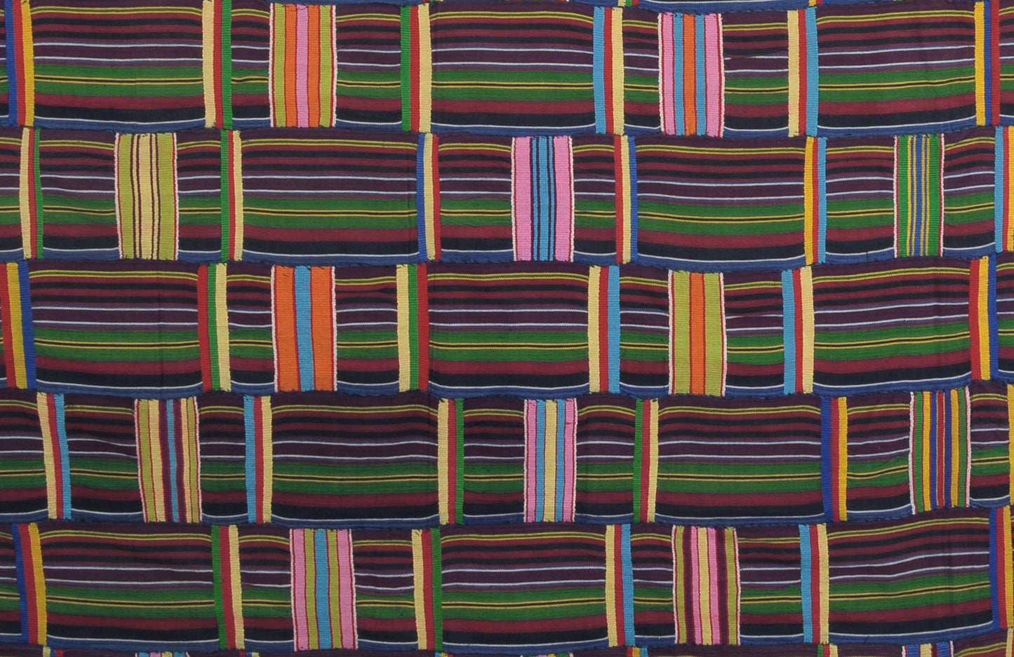 Authentique tissu Ewe Kente vintage du Ghana - Un textile du patrimoine africain