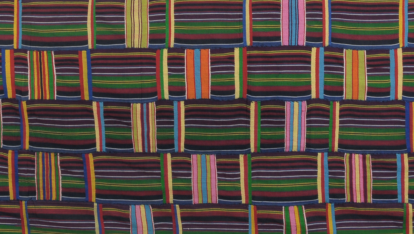 Authentique tissu Ewe Kente vintage du Ghana - Un textile du patrimoine africain