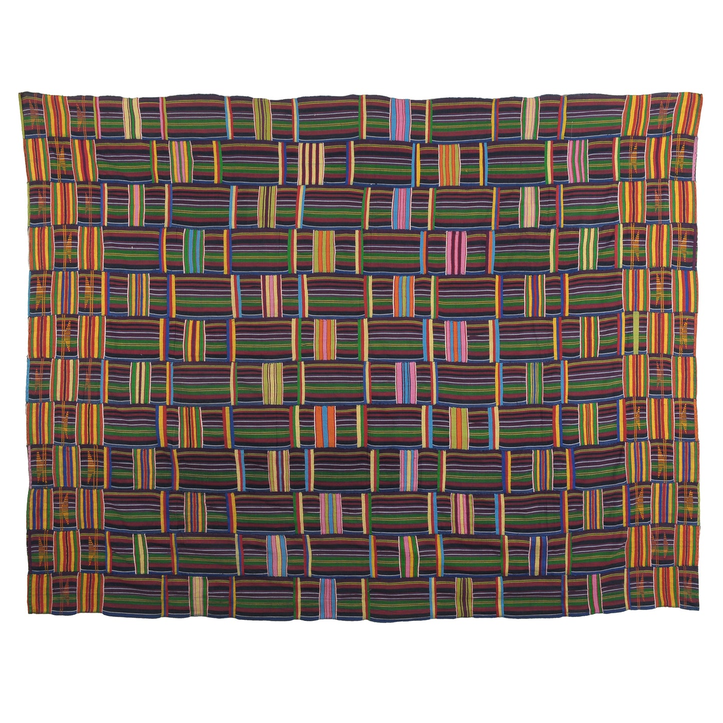 Authentique tissu Ewe Kente vintage du Ghana - Un textile du patrimoine africain