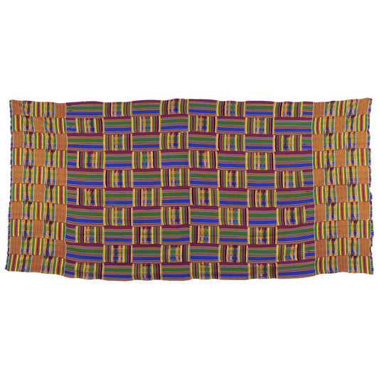 Autentico tessuto Ashanti Kente tessuto a mano dal Ghana Una miscela di storia / arte