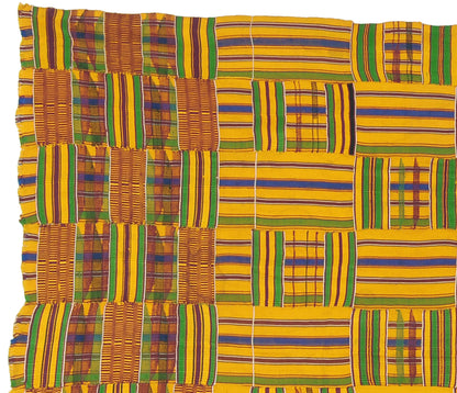 Auténtica tela Ashanti Kente de Ghana de los años 1970: un tapiz de riqueza cultural