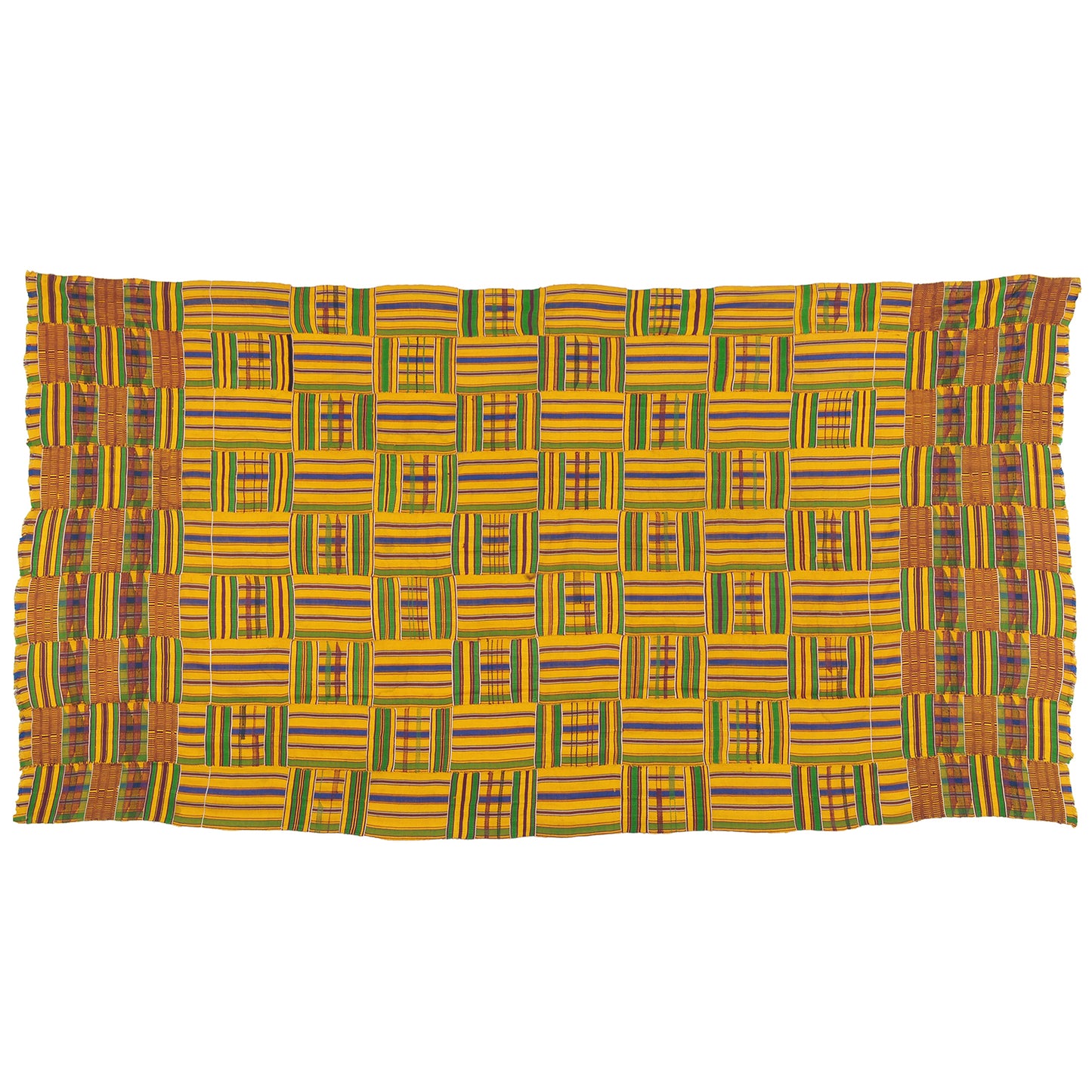 Authentisches Ashanti-Kente-Tuch aus den 1970er Jahren aus Ghana – ein Wandteppich voller kultureller Vielfalt