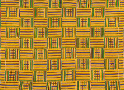 Autentico tessuto Ashanti Kente degli anni '1970 dal Ghana: un arazzo di ricchezza culturale