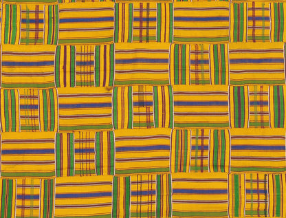 Подлинная ткань Ашанти Кенте 1970-х годов из Ганы — гобелен культурного богатства