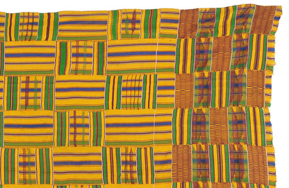 Authentique tissu Ashanti Kente des années 1970 du Ghana - Une tapisserie de richesse culturelle