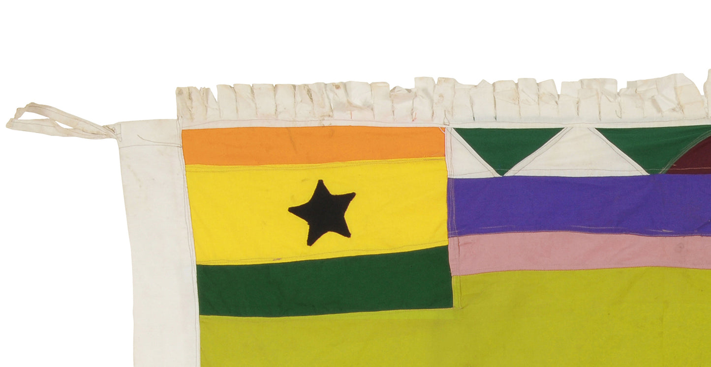 Traditional Ghanaian Asafo Flag - Authentic Symbol of Fante African Heritage