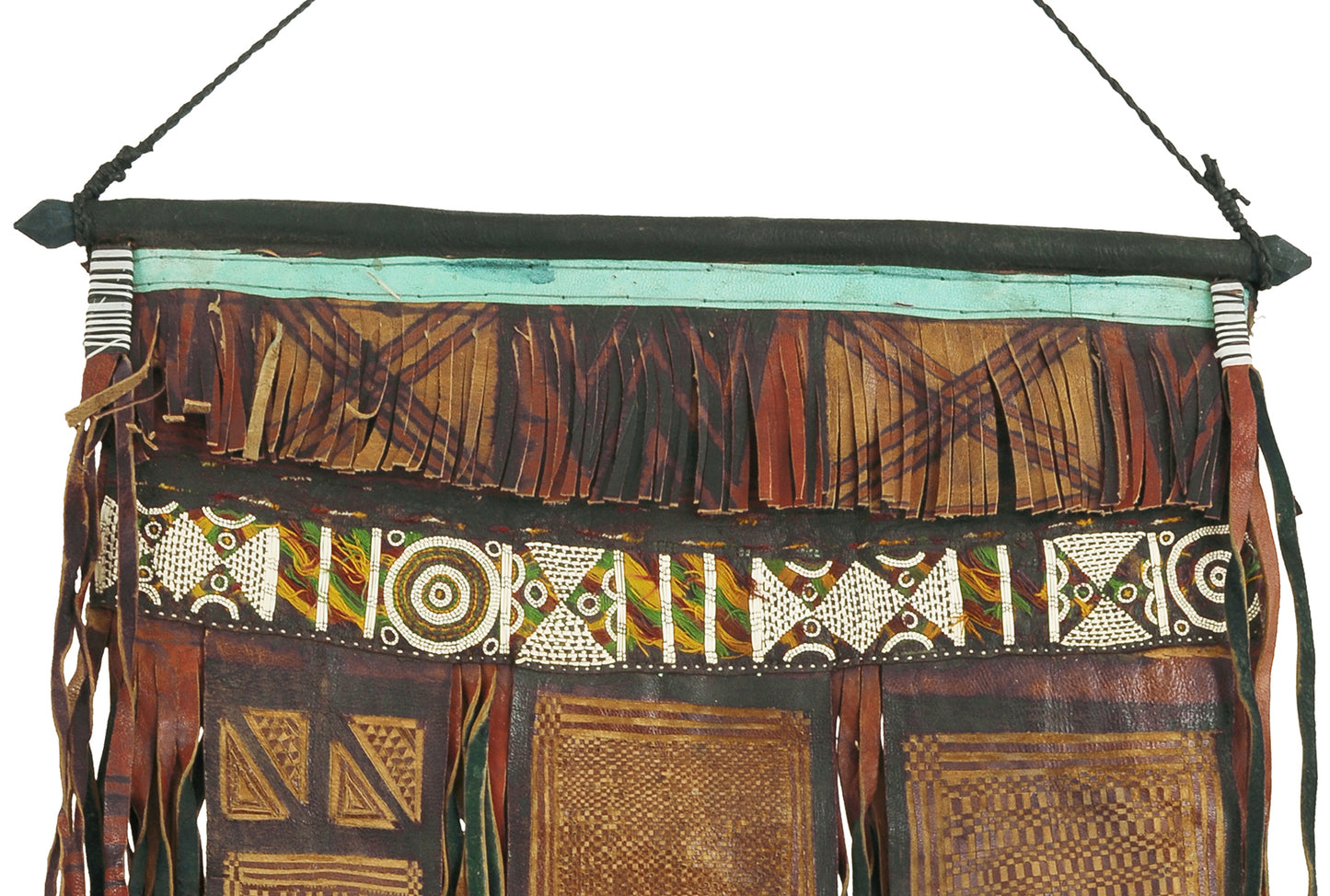Vintage African Tuareg leather tent panel Mali Niger Sahara desert