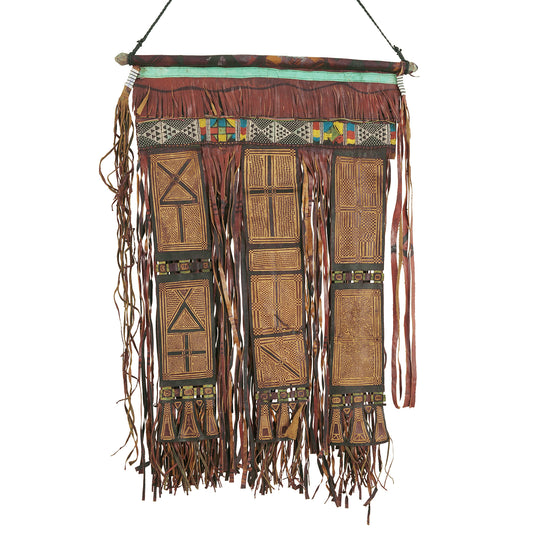 Panel de carpa de cuero Tuareg decoración africana Malí Níger Sahara
