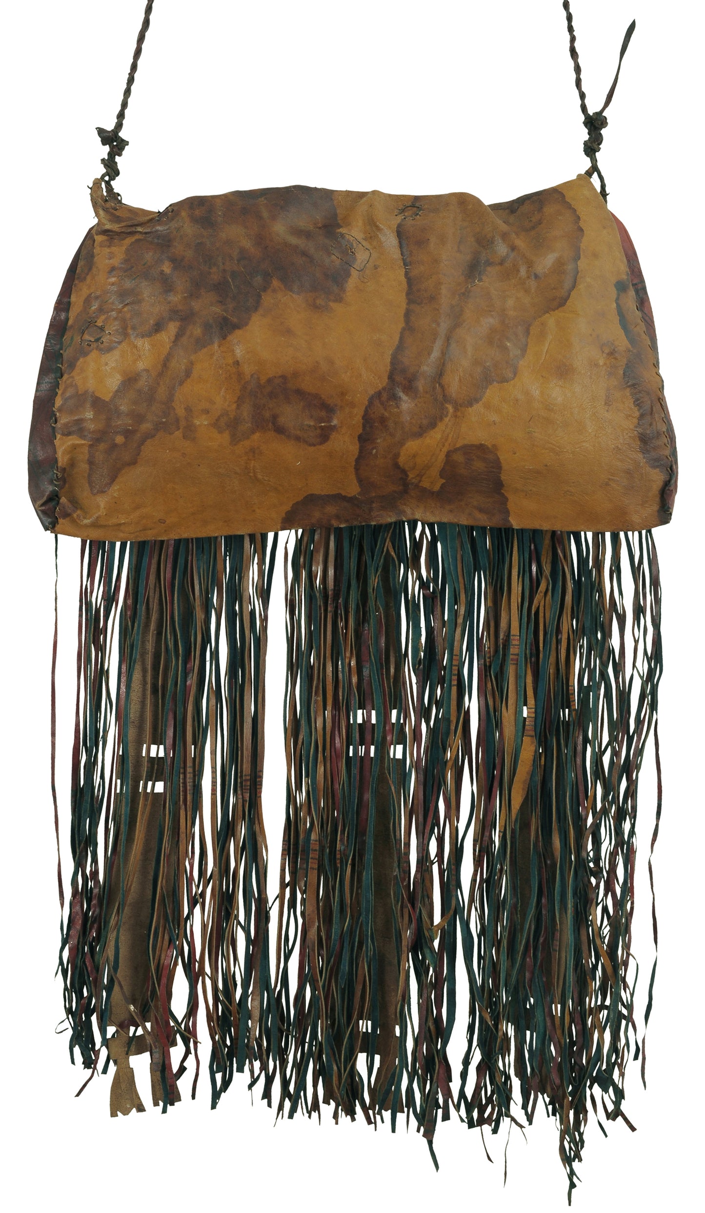 Винтажная кожаная сумка туарегов ручной работы с геометрическим орнаментом Нигер