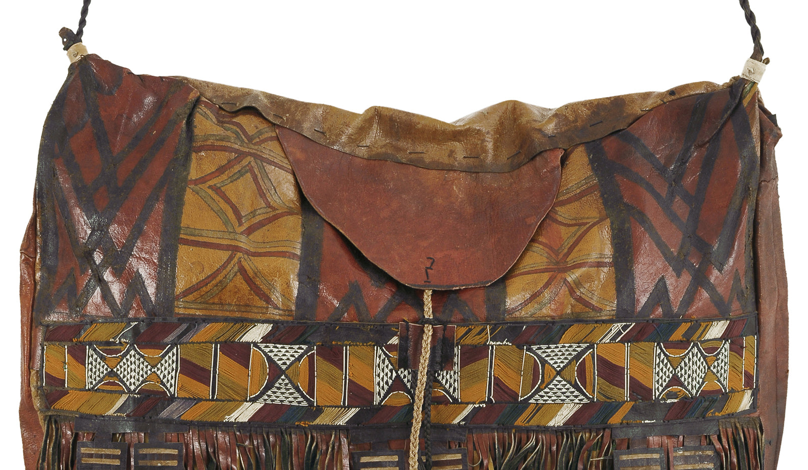 African Art Tuareg Leather Camel Bag From Niger Sahara Bedouin - alternate view