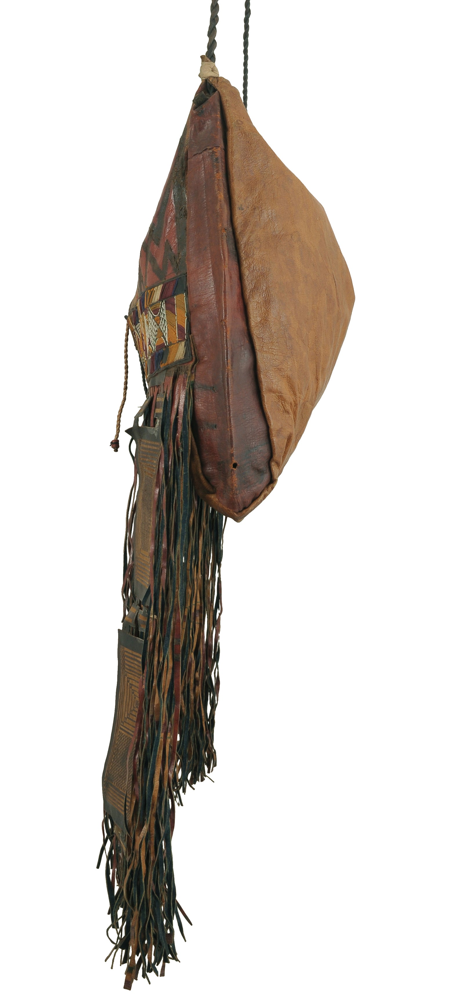 African Art Tuareg Leather Camel Bag From Niger Sahara Bedouin - product focus