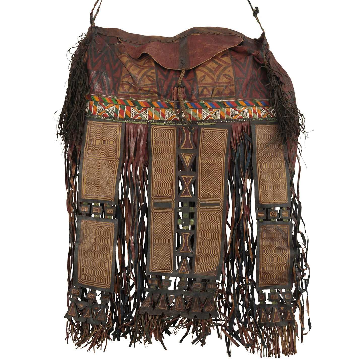 Bolso de piel de camello tuareg, peul de Níger, fula, desierto del Sahara africano