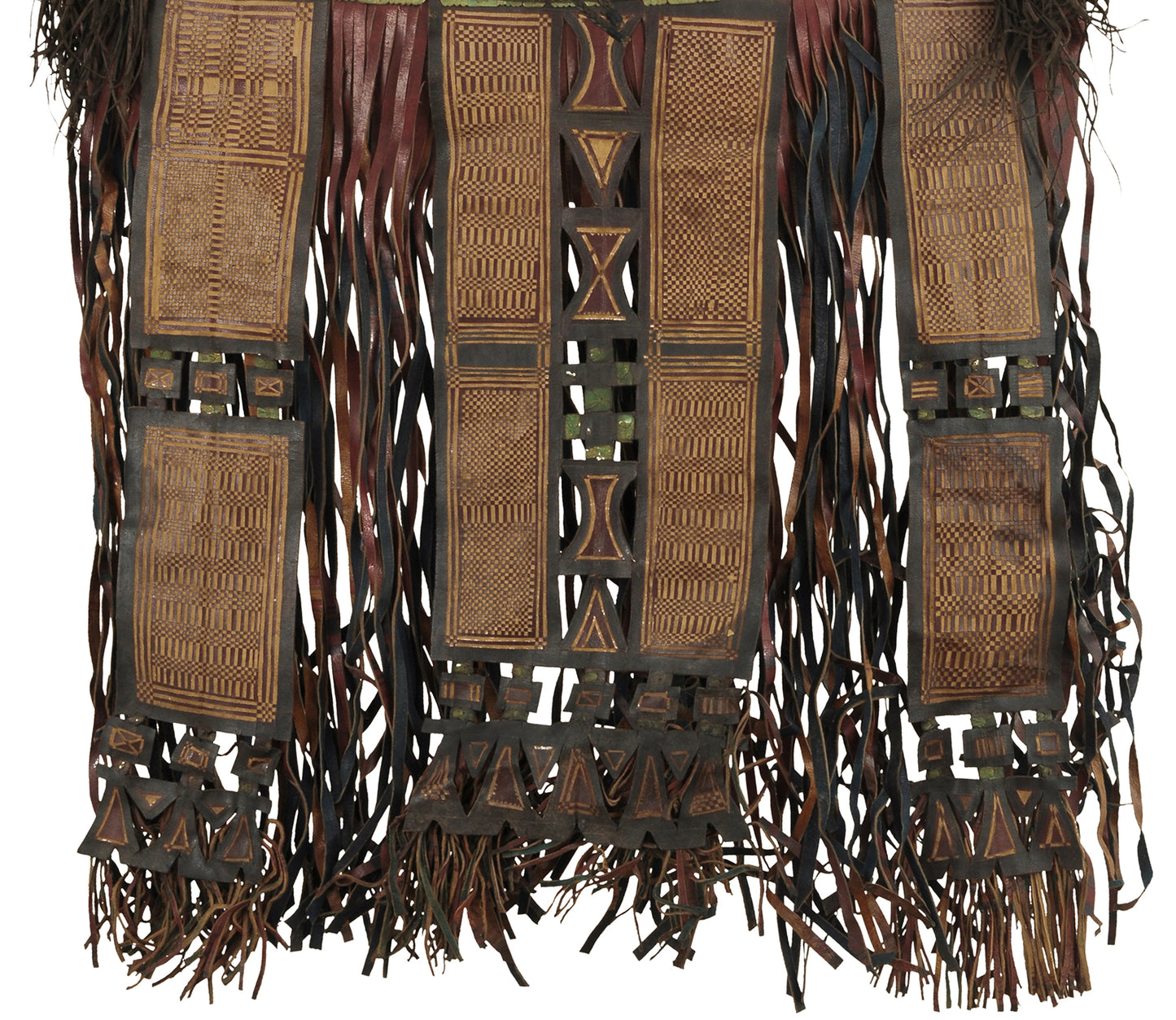 Bolso de piel de camello tuareg, peul fula de Níger, desierto del Sahara africano (primer plano)