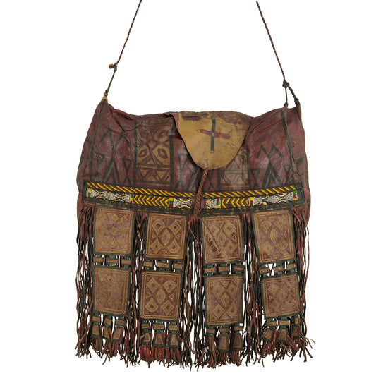 African Tuareg leather camel horse bag from Niger Peul Fulani Sahara