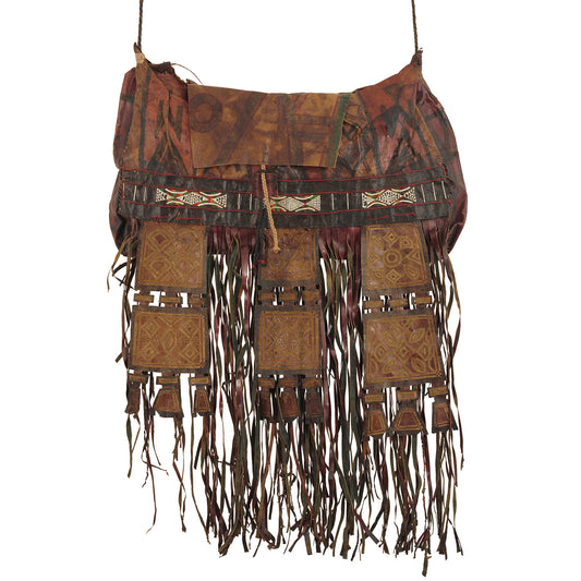 Authentic Old Tuareg Leather Bag from Niger A Tapestry of Saharan Craftsmanship