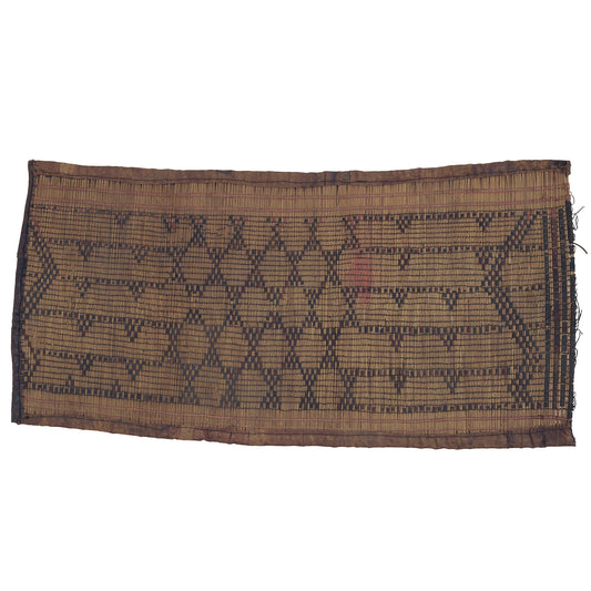 Traditional Tuareg Straw Mat with Leather Details - Authentic Craft from Niger
