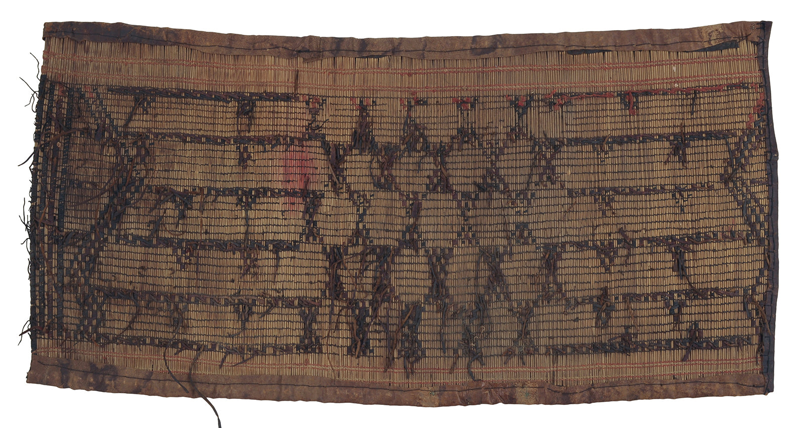 Traditional Tuareg Straw Mat With Leather Details - Authentic Craft From Niger - alternate view