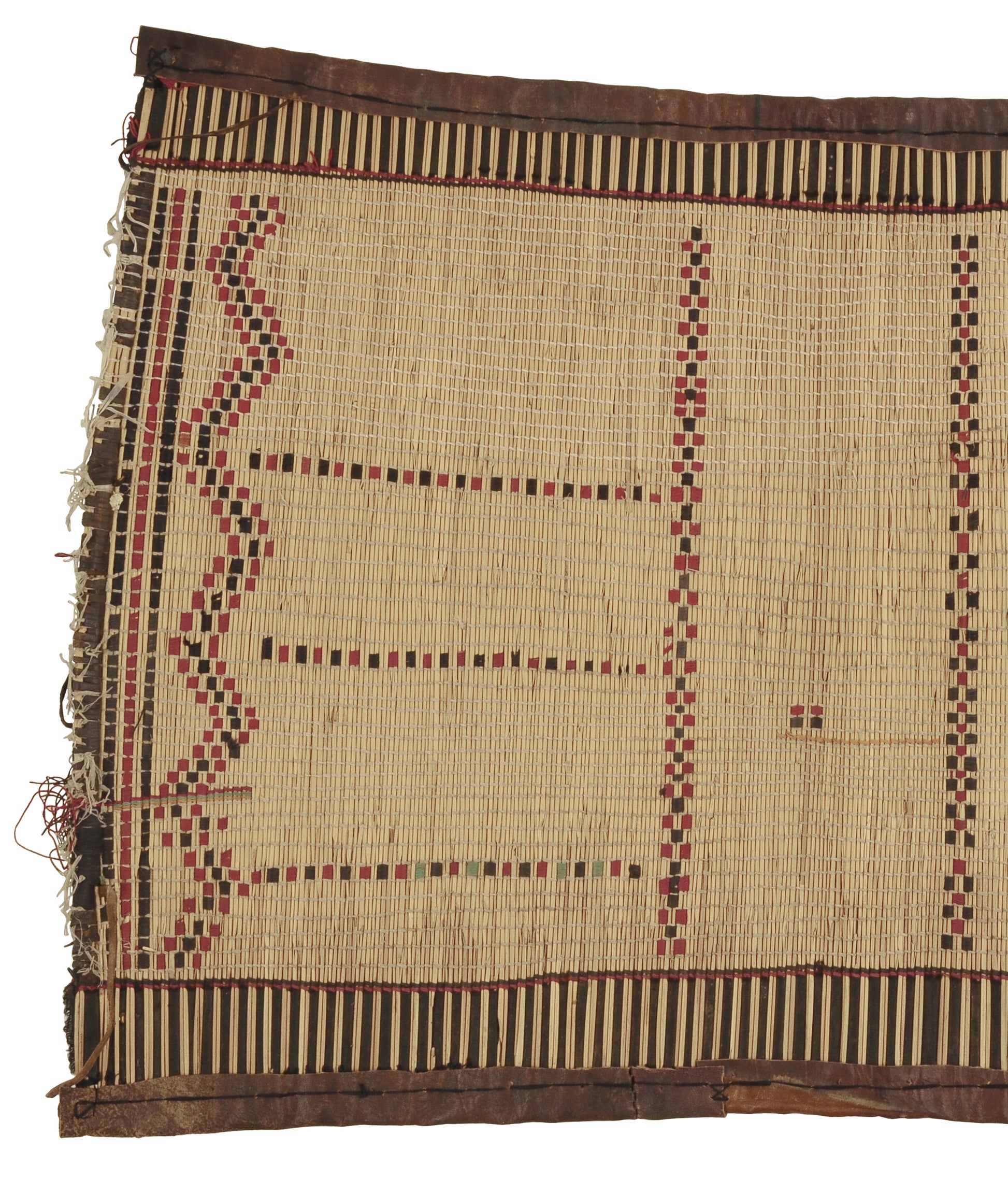 Handcrafted Tuareg Straw Mat From Niger - Authentic African Art From Sahara - close-up
