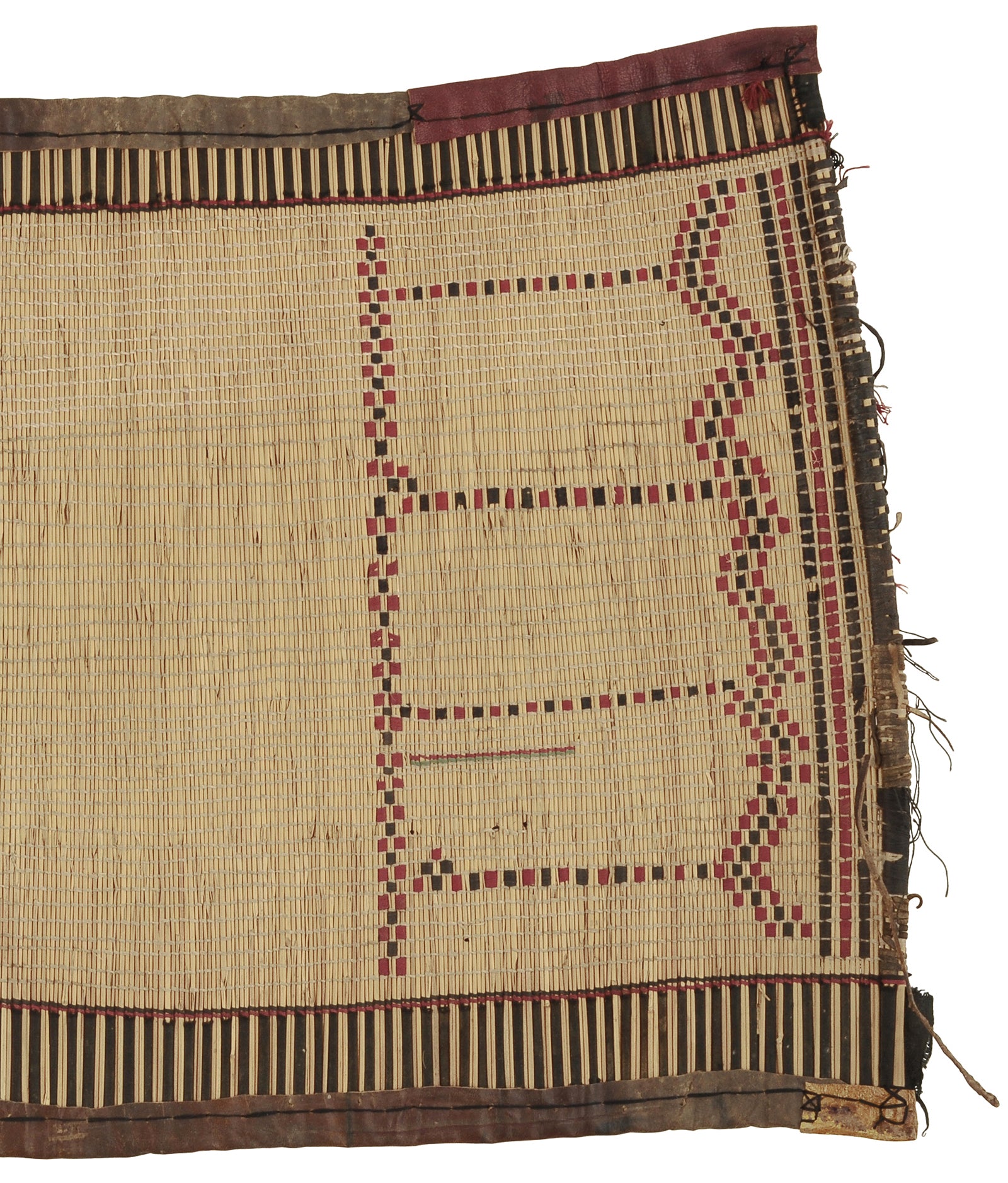Handcrafted Tuareg Straw Mat From Niger - Authentic African Art From Sahara - zoomed-in detail