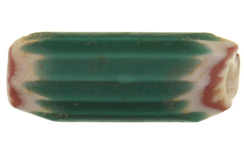Antikgrün 4 Schichten Chevron venezianisch gezogenes Glas afrikanische Handelsperle SB-27064
